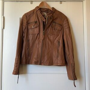 Michael Kors Brown Leather Jacket